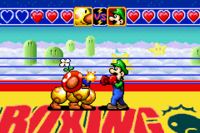 Luigi fighting a Wiggler