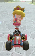 Baby Peach performing a trick.