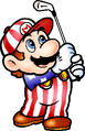 Mario holding a golf club