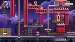 Screenshot of Expert level EX-8 from the Nintendo Switch version of Mario vs. Donkey Kong
