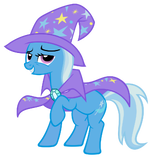 Trixie's normal appearance and her "Great and Powerful" persona.