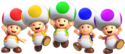 Group artwork of the Toads from Super Mario Run.