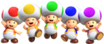 Group artwork of the Toads from Super Mario Run.