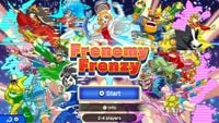 The title screen to Frenemy Frenzy