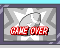 Getting a Game Over on Mona's stage from WarioWare: Smooth Moves