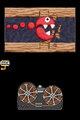 The Red Chomp breaking through a wall