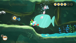 Screenshot of Bafloonder Habitat from Yoshi and the Mysterious Book