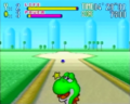 Yoshi's early damage sprite final, which is not cross-eyed and was cleaned up in the final.