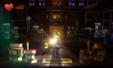 Luigi in Gloomy Manor's Library.