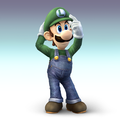 Artwork of Luigi from Super Smash Bros. Brawl.