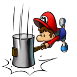Baby Mario with his Hammer