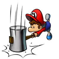 Baby Mario with his Hammer