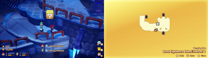 27th block in the Brrning Sea Great Lighthouse Island from Mario & Luigi: Brothership