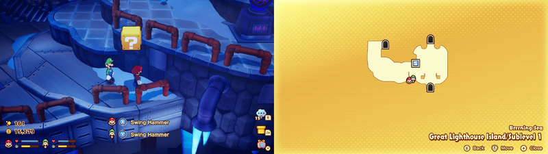 27th block in the Brrning Sea Great Lighthouse Island from Mario & Luigi: Brothership