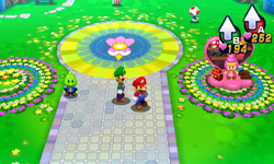 The north entrance of Mushrise Park in Mario & Luigi: Dream Team