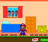 A screenshot of the Easter egg found in Mario's Bedroom in Counting World