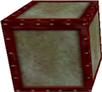Model of a metal crate from Super Mario 64.
