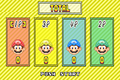Total screen for four Marios in the Battle mode