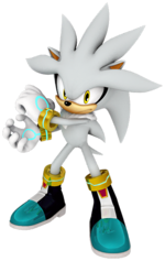 Artwork of Silver the Hedgehog for Mario & Sonic at the Olympic Winter Games (reused for Mario & Sonic at the Rio 2016 Olympic Games Arcade Edition)