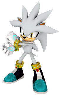 Artwork of Silver the Hedgehog for Mario & Sonic at the Olympic Winter Games (reused for Mario & Sonic at the Rio 2016 Olympic Games Arcade Edition)