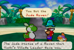 Obtaining the Jade Raven in Yoshi's Village