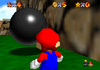 Screenshot of a metal ball from Super Mario 64.