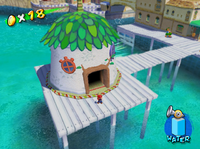 The exterior of the Boathouse in Super Mario Sunshine