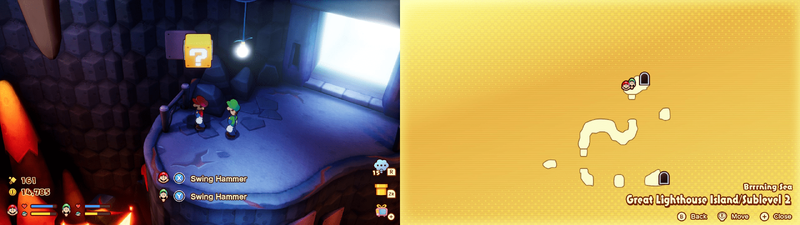 21st block in the Brrning Sea Great Lighthouse Island from Mario & Luigi: Brothership