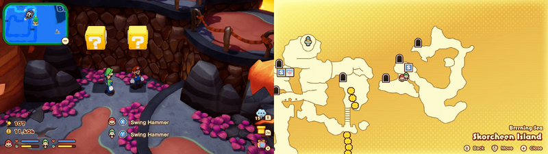 44th and 45th blocks in Skorcheen Island from Mario & Luigi: Brothership