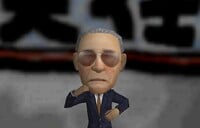 Screenshot from a hidden video in Mario Artist: Talent Studio, depicting late Nintendo president Hiroshi Yamauchi.