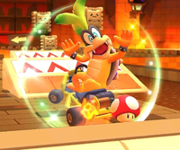 The icon of the Bowser Jr. Cup challenge from the Pirate Tour in Mario Kart Tour.