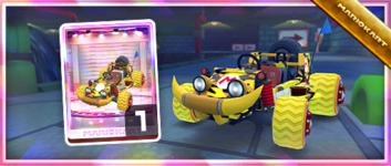 The Yellow Offroader from the Spotlight Shop in the 2023 Exploration Tour in Mario Kart Tour