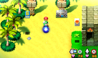 Luigi using the Thunderhand in both versions of Mario & Luigi: Superstar Saga