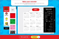 PN Mushroom Kingdom Calendar Creator 2021 edit screen w controls.png