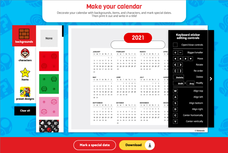 File:PN Mushroom Kingdom Calendar Creator 2021 edit screen w controls.png