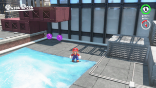 On the building below the Koopa Freerunning starting point.