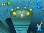 A Blue Coin in Noki Bay in the game Super Mario Sunshine.