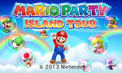 Title screen of Mario Party: Island Tour.