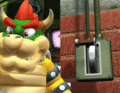 Bowser breaks the switch.
