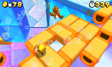 Tanooki Mario in another area with Donut Blocks.