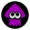 The emblem of the purple Inkling Boy from Mario Kart 8 Deluxe
