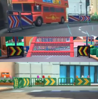 Various arrow signs in Mario Kart Tour, coloured after the respective national flags, note Amsterdam Drift's are not the national flag colours.