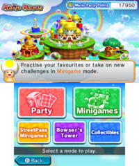 Main menu for Mario Party: Island Tour