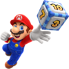 Artwork of Mario with a Dice Block in Mario Party Superstars