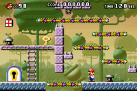 Part 1 of Level 5-1 from the game Mario vs. Donkey Kong.