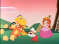 Mario scaring away the Rexes.