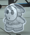 A Silver Shy Guy from Paper Mario: Color Splash.