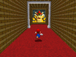 Mario entering Bowser in the Dark World