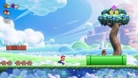 A Goomba sleeping on a pipe in Super Mario Bros. Wonder