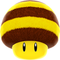 Artwork of a Bee Mushroom, from Super Mario Galaxy + Super Mario Galaxy 2